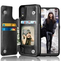Samsung Galaxy A01 Case / Galaxy A01 Wallet Case Tiflook Minimalist PU Leather ID Cash Credit Card Holder Slots Magnetic Closure Folio Flip Cover [Black]