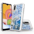 thumbnail image 1 of Samsung Galaxy A01 Case, Rosebono Hybrid Bling Glitter Sparkle Epoxy Graphic Marble Colorful Silicone Skin Cover Armor Case for Samsung Galaxy A01 (Blue), 1 of 5