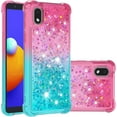 thumbnail image 1 of Samsung Galaxy A01 Core Case,Creativity Clear Gradient Quicksand Glitter Flowing Liquid Floating TPU Case Bling Diamond Sparkle Cover for Samsung Galaxy A01 Core JB Powder Blue, 1 of 14