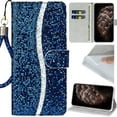 thumbnail image 1 of for Samsung Galaxy A02 Bling Phone Case, Sparkly Shiny Diamond Grid Plaid Folio Flip Cover Jewelry Wallet Women Girl, Glitter Wrist Strap, Card Holder Cash Slot, 1 of 8