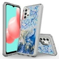 thumbnail image 1 of Samsung Galaxy A02S Phone Case, Rosebono Hybrid Bling Glitter Sparkle Epoxy Graphic Marble Colorful Silicone Skin Cover Armor Case for Samsung Galaxy A02S (Blue), 1 of 5