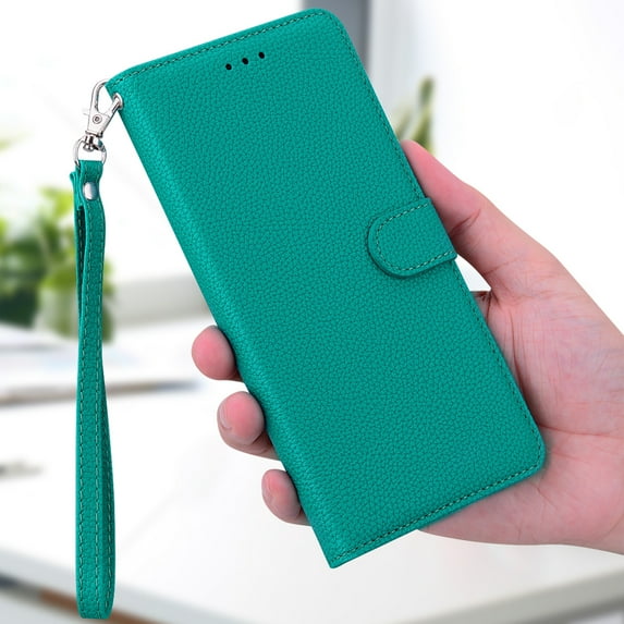 for Samsung Galaxy A03 Core 6.5 Inch Case Wallet, with Card Holder, Luxury PU Leather, Wristband Lanyard Magnetic Case Cover for Women and Men for Galaxy A03 Core Flip Folio Credit Cover - Green