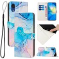 thumbnail image 1 of for Samsung Galaxy A03 Core Wallet Case with Card Holder,Women Men RFID Blocking PU Leather Flip Cover Wrist Strap Magnetic Closure Credit Card Slots Marble Patterned Book Style Phone Case,Green, 1 of 6
