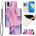 thumbnail image 1 of for Samsung Galaxy A03 Core Wallet Case with Card Holder,Women Men RFID Blocking PU Leather Flip Cover Wrist Strap Magnetic Closure Credit Card Slots Marble Patterned Book Style Phone Case,Purple, 1 of 6