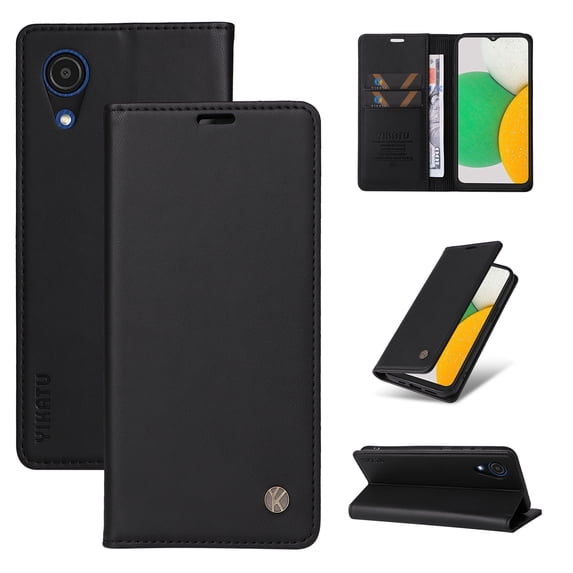 for Samsung Galaxy A03 Core Wallet Case with RFID Blocking Credit Card Holder,Classic Vegan PU Premium Leather Folio Magneitc Flip Kickstand Shockproof Cover for Samsung A03 Core Phone case,Black