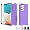 thumbnail image 1 of For Samsung Galaxy A03S A13 A14 A23 A32 A34 A53 A54 5G Case,Njjex 2 in 1 PC Phone Case with Screen Protector,Rubber & Rugged Shockproof 360 Full Body Protection Case Cover-Purple, 1 of 6