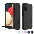 thumbnail image 1 of For Samsung Galaxy A03S A13 A14 A23 A32 A34 A53 A54 5G Case,Njjex 2 in 1 PC Phone Case with Screen Protector,Rubber & Rugged Shockproof 360 Full Body Protection Case Cover-Black, 1 of 6