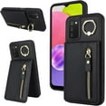 thumbnail image 1 of Samsung Galaxy A03S Case with Card Holder for Women, Samsung Galaxy A03S Phone Case Wallet with Credit Card with Ring Kickstand Zipper Slim Stand Case - Black, 1 of 14