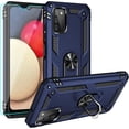 thumbnail image 1 of for Samsung Galaxy A03S Case,Galaxy A03S Case with HD Screen Protector,[Military Grade] Ring Car Mount Kickstand Hybrid Hard PC Soft TPU Shockproof Protective Case for Samsung A03S (Blue), 1 of 12