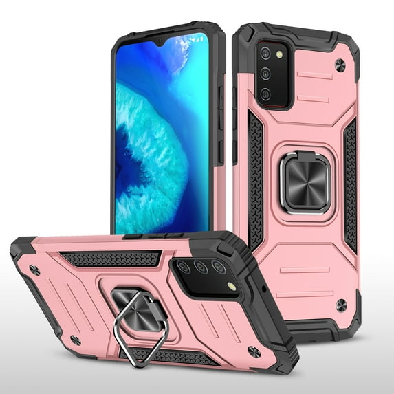 Rosebono Hybrid Slim Colorful Armor Cell Phone Case for Samsung Galaxy A03S, Rose Gold