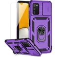 thumbnail image 1 of for Samsung Galaxy A03S Case with Slide Camera Cover HD Screen Protector [Military Grade 16ft. Drop Tested] Magnetic Ring Holder Kickstand Protective Phone Case for Samsung Galaxy A03S, Purple, 1 of 16