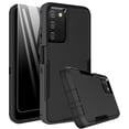 thumbnail image 1 of for Samsung Galaxy A03S Case, with Tempered Glass Screen Protector, Dust Proof Port Cover, Full Body Protection Rubber Cover Phone Case for Samsung Galaxy A03S/A02S, Black/Black, 1 of 16
