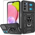 thumbnail image 1 of for Samsung Galaxy A03S Phone Case with HD Screen Protector, Heavy Duty Shockproof with 360° Rotation Metal Kickstand [Military Grade] Protective Case for Samsung Galaxy A03S, Black, 1 of 7