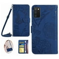 thumbnail image 1 of for Samsung Galaxy A03S Phone Case Wallet,Crossbody Strap Women Flip Folio Cover with Card Holders Butterfly Embossed Premium PU Leather Kickstand Wrist Strap Magnetic Closure Case,Darkblue, 1 of 11