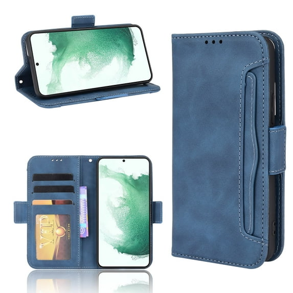 for Samsung Galaxy A03s Case, Galaxy A03s Wallet Case PU Leather Card Slot & Cash Side Pocket Shockproof Flip Phone Cover Compatible with Samsung A03s 6.5 Inch, Blue