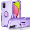 thumbnail image 1 of for Samsung Galaxy A03s Case, Rugged Shockproof Heavy Duty Soft TPU Rubber Bumper Hard PC Back Hybrid Protective Case [with Ring Stand] for A03s (Without Screen Protector) - Purple, 1 of 7