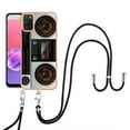 thumbnail image 1 of for Samsung Galaxy A03s Crossbody Strap Phone Case, Anti-Fall Pattern Clear Design Transparent Soft & Flexible TPU Drop and Shockproof Protective Cover with Adjustable Nylon Neck Strap, Retro Radio, 1 of 7