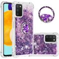 thumbnail image 1 of for Samsung Galaxy A03s Glitter Case with Ring Holder,Bling Sparkle Floating Liquid Soft TPU Cushion Fashion Girly Women Girls Cute Case Cover for Samsung Galaxy A03s  Purple, 1 of 14