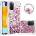 thumbnail image 1 of for Samsung Galaxy A03s Glitter Case with Ring Holder,Bling Sparkle Floating Liquid Soft TPU Cushion Fashion Girly Women Girls Cute Case Cover for Samsung Galaxy A03s  Rose Gold, 1 of 14
