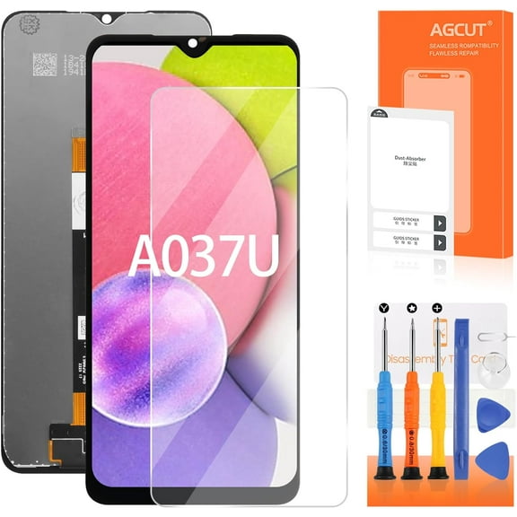 for Samsung Galaxy A03s Screen Replacement with Frame Display Samsung A037U LCD SM-A037U Screen Galaxy A03s LCD Replacement for A03S Digitizer Touch Assembly Repair Part (US Version)