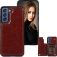 thumbnail image 1 of for Samsung Galaxy A04S/A13 5G Wallet Case with Card Holder, Galaxy A04S Case Minimalist Luxury PU Leather Magnetic Closure Kickstand Case Cover for Samsung Galaxy A13 5G Brown-SK, 1 of 8