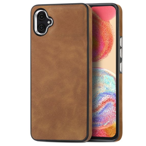 for Samsung Galaxy A04e Case, Soft TPU and PU Leather Cover Case, Business Anti-Vibration Anti-Slip Ultralight Luxury Vintage Phone Case Cover for Samsung Galaxy A04e for Men Women, Brown