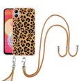 thumbnail image 1 of for Samsung Galaxy A04e Crossbody Strap Phone Case, Anti-Fall Pattern Clear Design Transparent Soft & Flexible TPU Drop and Shockproof Protective Cover with Adjustable Nylon Neck Strap, Leopard, 1 of 7