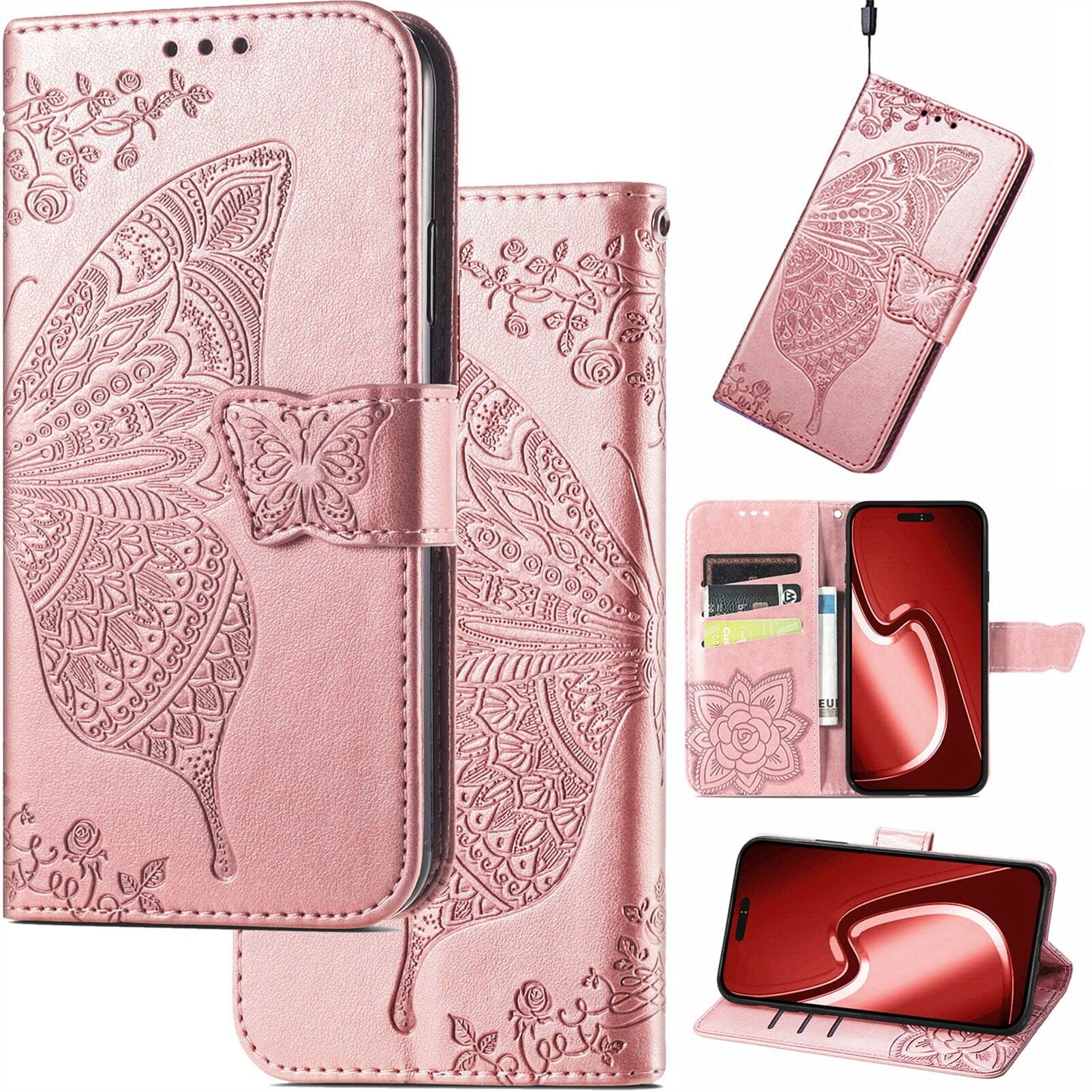 Housse Flip Cover Pour HiSense A5 - Coque Fleur Wallet Noire (K-S-Trade)