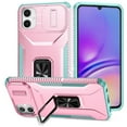 thumbnail image 1 of For Samsung Galaxy A05 Slim Fit Shockproof Hybrid with Slide Camera Cover & Rotated Ring Kickstand, [Military-Grade] Phone Case For Samsung Galaxy A05 6.7",Pink Green,For Galaxy A05, 1 of 8