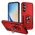 thumbnail image 1 of for Samsung Galaxy A05S Armor Case with Camera Lens Slide Protection [Military Grade Drop Tested] for Magnetic Car Mount Ring Holder Kickstand Protective Heavy Duty Phone Case,Red+Black, 1 of 10