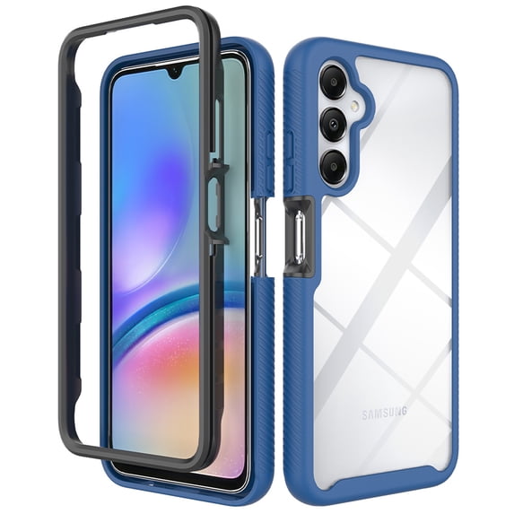 for Samsung Galaxy A05s Case, Luxury Dual Layer Shockproof Bumper Rugged Hybrid Heavy Duty Clear Drop Protective Durable Hybrid 2-layer Phone Case Cover for Galaxy A05s, Darkblue