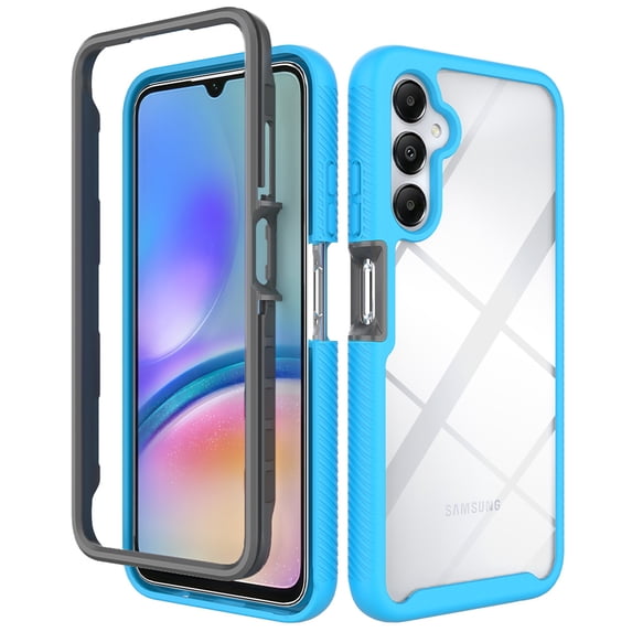 for Samsung Galaxy A05s Case, Luxury Dual Layer Shockproof Bumper Rugged Hybrid Heavy Duty Clear Drop Protective Durable Hybrid 2-layer Phone Case Cover for Galaxy A05s, Lightblue
