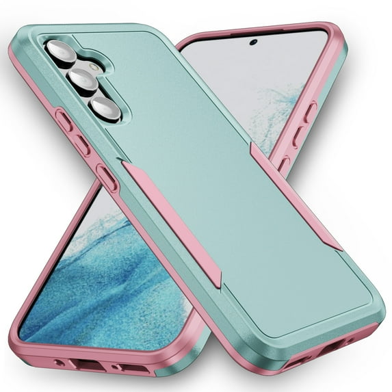 for Samsung Galaxy A05s Case, Phone Case Heavy Duty 2 in 1 Full Body Rugged Shockproof Hybrid Hard PC Soft TPU Bumper Drop Protective Girls Women Boy Men Covers for Galaxy A05s, Green+Pink