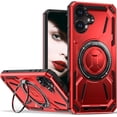 thumbnail image 1 of for Samsung Galaxy A06  Case with 360° Ring Kickstand, Dual Layer Military Grade Heavy Duty Shockproof Protection Rugged Phone Case Cover for Samsung Galaxy A06. SHJ-Red, 1 of 7
