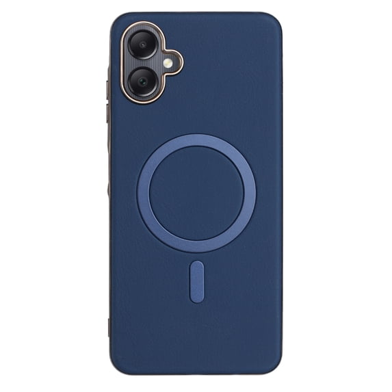 for Samsung Galaxy A06 Magnetic Case, Flexible Luxury PU Leather Cover, Protective Slim Lightweight Shockproof Phone Case Compatible with Mag-Safe Charging for Samsung Galaxy A06, Darkblue