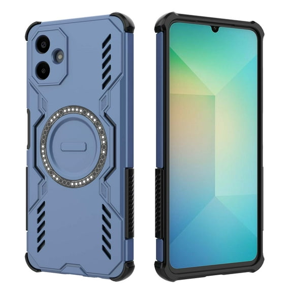 For Samsung Galaxy A06 Magnetic Phone Case,Military-Grade Drop Protection,Compatible with Mag-Safe,Heavy Duty Tough Rugged Shockproof Dropproof Grip Armored Slim Phone Case Cover,Blue