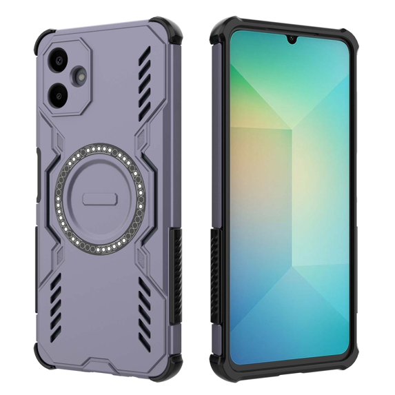 For Samsung Galaxy A06 Magnetic Phone Case,Military-Grade Drop Protection,Compatible with Mag-Safe,Heavy Duty Tough Rugged Shockproof Dropproof Grip Armored Slim Phone Case Cover,Purple
