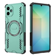 For Samsung Galaxy A06 Magnetic Phone Case,Military-Grade Drop Protection,Compatible with Mag-Safe,Heavy Duty Tough Rugged Shockproof Dropproof Grip Armored Slim Phone Case Cover,Green