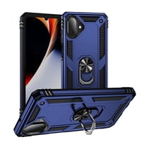 For Samsung Galaxy A07 Case ,Heavy Duty Shockproof Body Phone Cover Built in Metal Rotated Magnetic Ring Holder Kickstand,Dustproof,Anti-Scratch,Dual Layer Military-Grade Drop protection,Blue