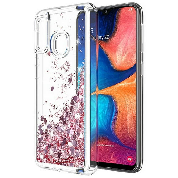 Samsung Galaxy A10E Case, KAESAR Quicksand Glitter Sparkly Bling Liquid Shiny Clear Soft TPU Bumper Protective Cover for Samsung Galaxy A10E (Pink)