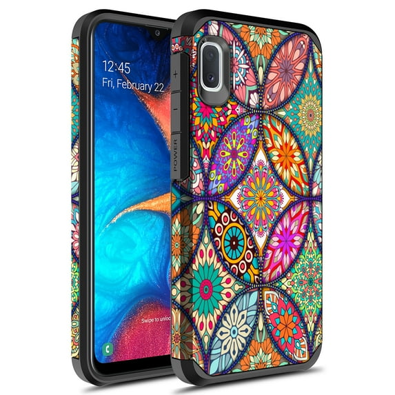 Samsung Galaxy A10E Case, Rosebono Slim Hybrid Shockproof Hard Cover Graphic Fashion Colorful Skin Cover Armor Case For Samsung Galaxy A10E (Colorful Mandala)