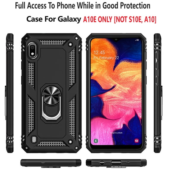 Samsung Galaxy A10E Case, STARSHOP Drop Protection Ring Kickstand Cover- Black