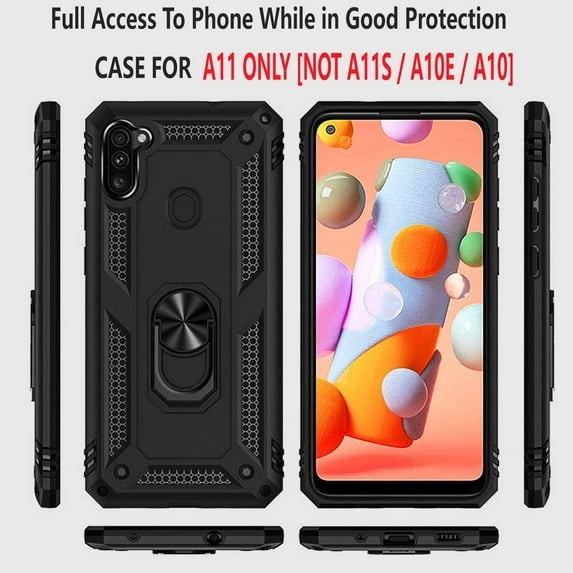 Samsung Galaxy A11 Case, STARSHOP Drop Protection Ring Kickstand Cover- Black