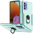 thumbnail image 1 of for Samsung Galaxy A12 4G Armor Case with Camera Lens Slide Protection [Military Grade Drop Tested] for Magnetic Car Mount Ring Holder Kickstand Protective Heavy Duty Phone Case,Green, 1 of 8