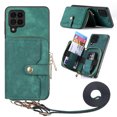thumbnail image 1 of for Samsung Galaxy A12 5G Wallet Case, Crossbody Phone Purse with Card Holder for Women, Zipper PU Leather Carrying Cover Gift with Shoulder Strap Kickstand Anti-drop for A12 5G - Green, 1 of 10