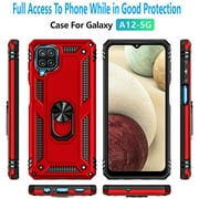 Samsung Galaxy A12 Case, [Not fit for Samsung Galaxy A10/ Galaxy A11], STARSHOP Drop Protection Ring Kickstand Cover- Red