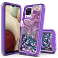 thumbnail image 1 of Samsung Galaxy A12 Case, Rosebono 3in1 Hybird Graphic Designed Gradient Quicksand Glitter Liquid Floating with Frame Bumper Protective Armor Case Samsung Galaxy A12 (Purple Marble), 1 of 4
