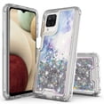 thumbnail image 1 of Samsung Galaxy A12 Case, Rosebono 3in1 Hybird Graphic Designed Gradient Quicksand Glitter Liquid Floating with Frame Bumper Protective Armor Case Samsung Galaxy A12 (White Marble), 1 of 4