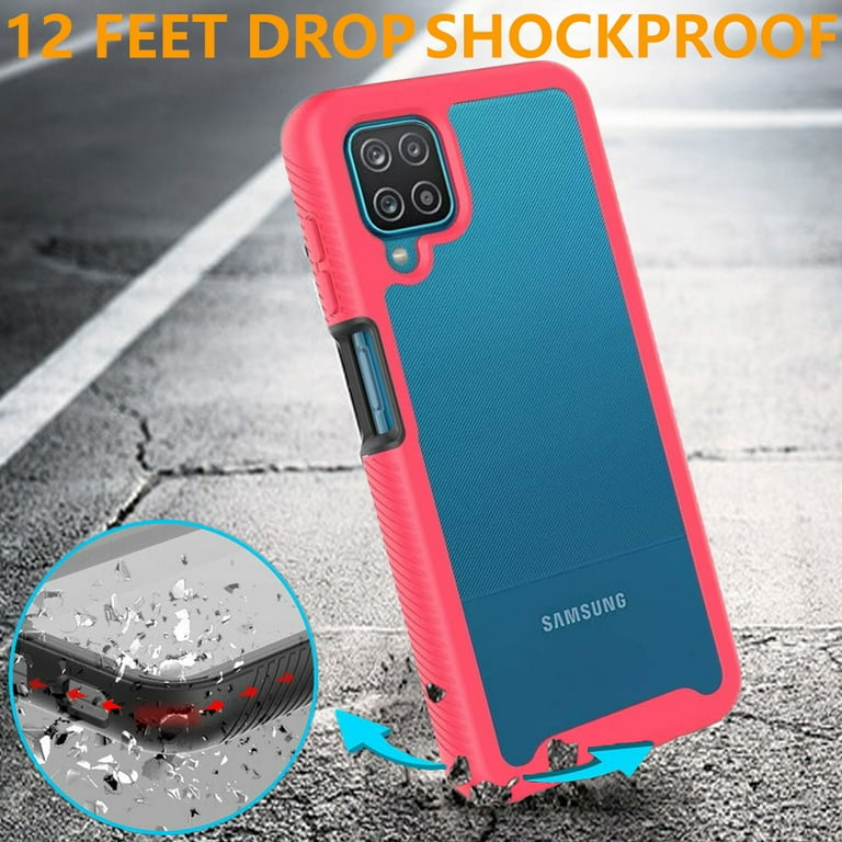 Samsung Galaxy A12 Case, Transparent Drop Proof Cover (Pink