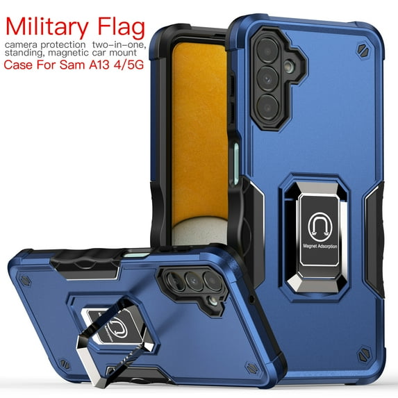 Samsung Galaxy A13 4G/5G Phone Case, Ring Holder Stand/Kickstand Anti-Slip Drop Protection Military-Grade Rugged Hybrid Heavy Duty Protective Cover Phone Case Samsung A13, Blue